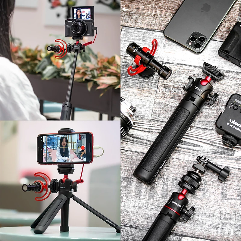 Trípode plegable Ulanzi MT-16 para teléfono, cabezal de bola de zapata fría, palo de Selfie de 1/4 pulgadas, Mini soporte para cámara móvil DSLR - imagen 5