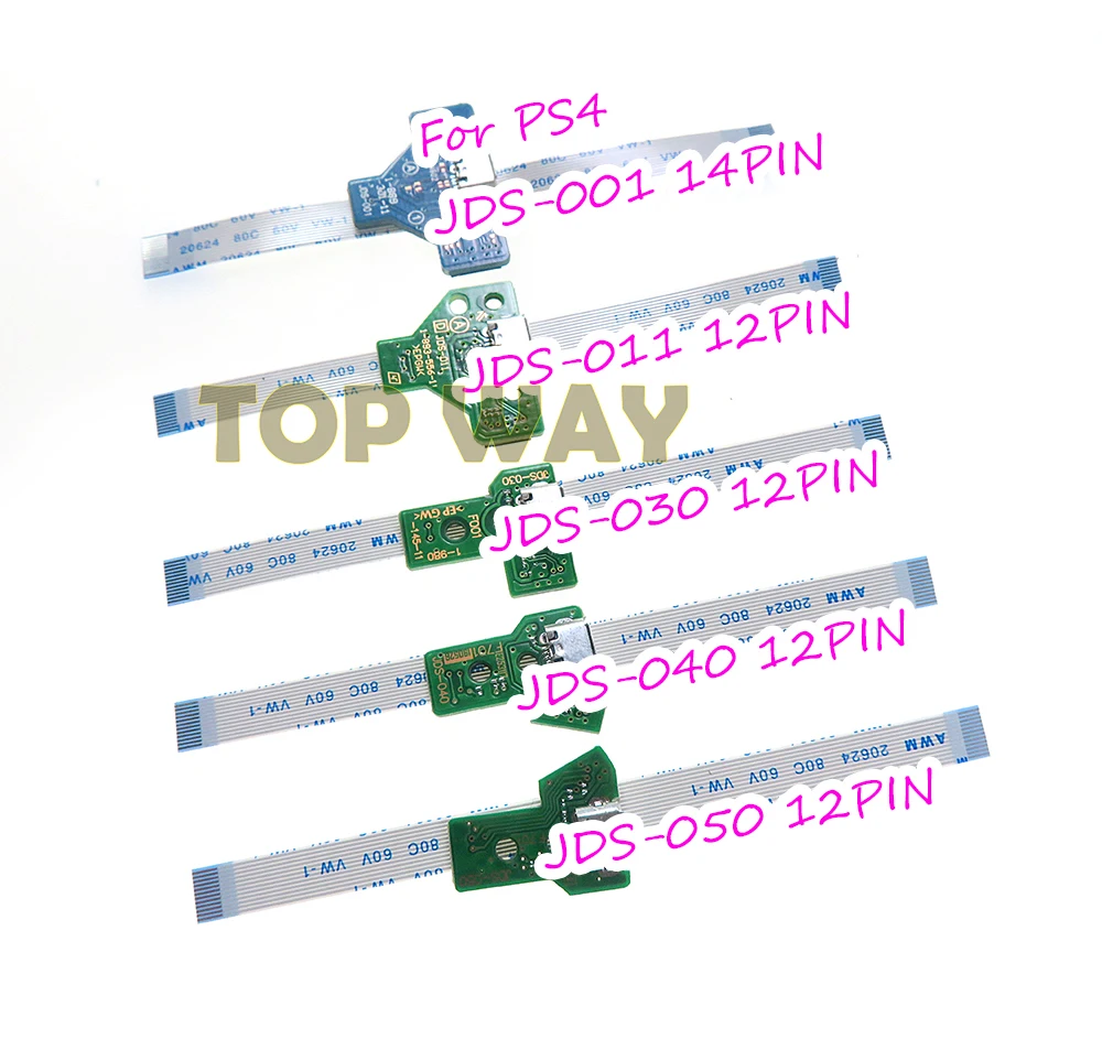 10 juegos para Sony Playstation 4 PS4 Pro controlador placa de carga USB circuito JDS-001 011 030 040 050 055 con Cable de cinta - imagen 2
