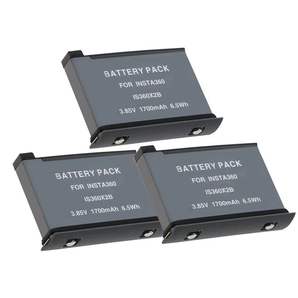 Batería de 1700mAh, cargador de 3 vías con luz LED, Micro Cable de carga para accesorios de cámara Insta360 One X2 - imagen 2