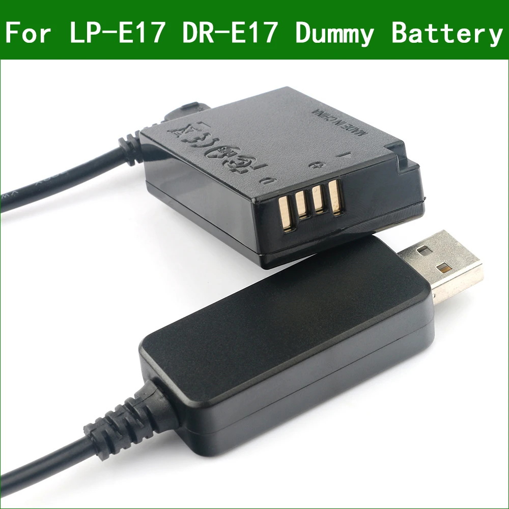 Batería ficticia de ACK-E17, Cargador USB de 5V a LP E17 LPE17, Cable USB para Canon EOS M3 M5 M6 M6 Mark2 ii ACKE17, DR-E17