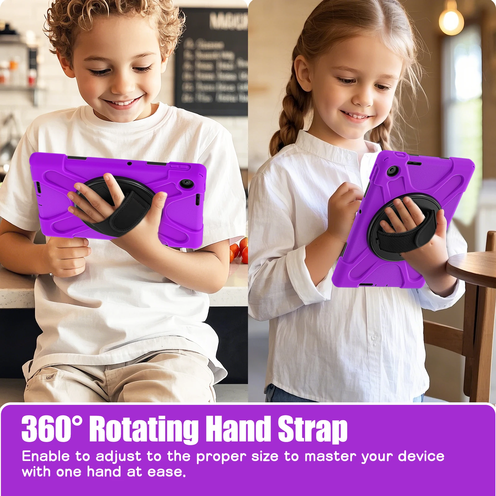 Funda resistente para Lenovo Tab 10,1 pulgadas 2025 K10C TB-311XU TB-311FU soporte giratorio 360 cubierta resistente con correa de mano y hombro - imagen 4
