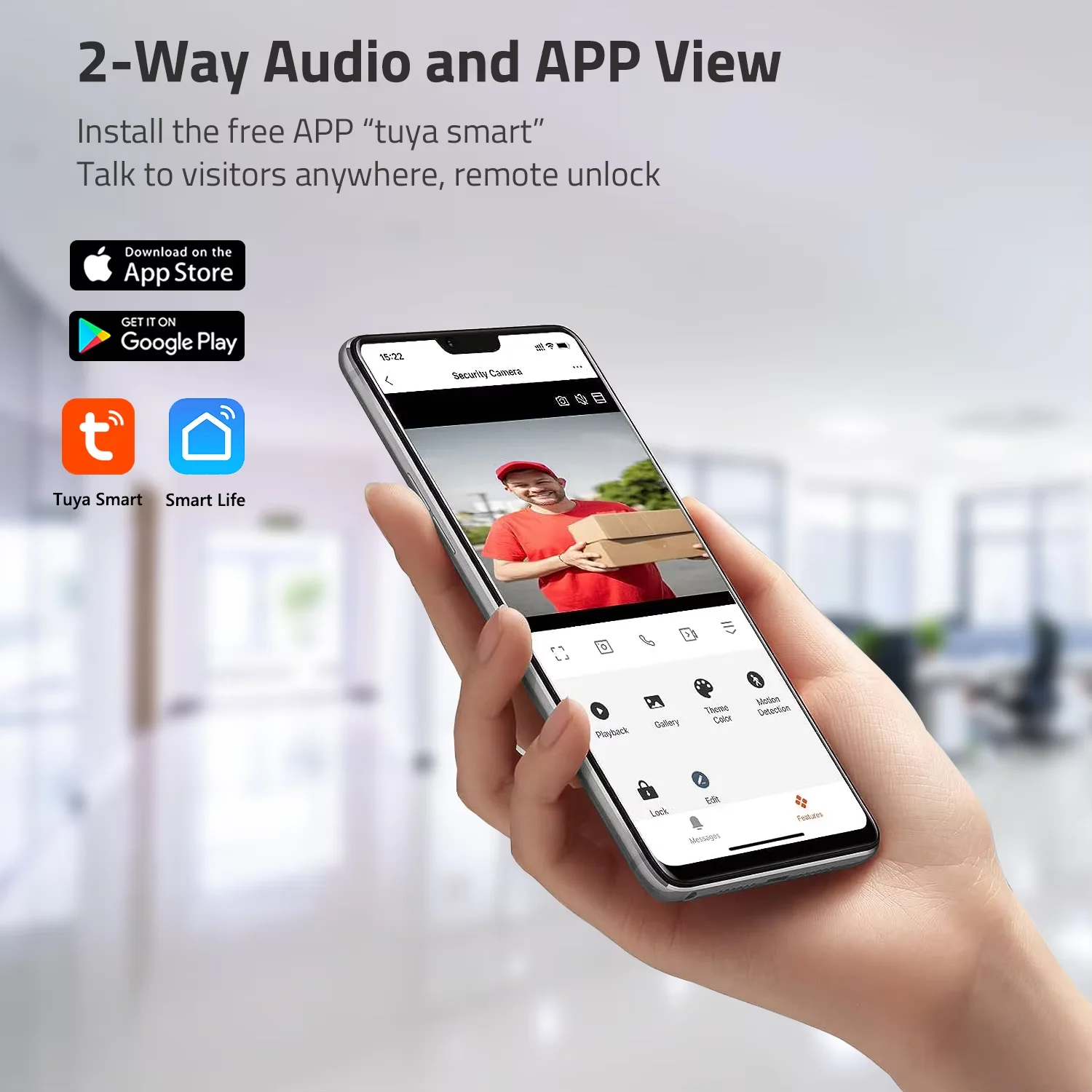 Sistema de timbre de vídeo inalámbrico Tuya Wifi de 2 cables, cámara de puerta de portero 1080P, pantalla táctil de 10 pulgadas, con cerradura eléctrica de tarjeta de 32GB - imagen 3