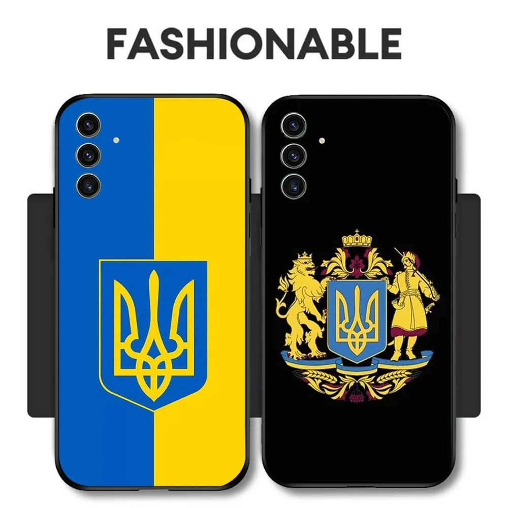 BD-65 bandera de Ucrania mapa soldado funda negra para Samsung A55 A16 A15 A25 A35 M35 M15 A24 M55 A26 A05S A56 A36 Quantum 2 - imagen 2