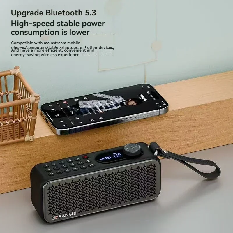 SANSUI F60 Altavoz Bluetooth inalámbrico reproductor RGB portátil para personas mayores Radio FM 3600mAh duración De la batería deportes al aire libre Caixa De Som - imagen 2
