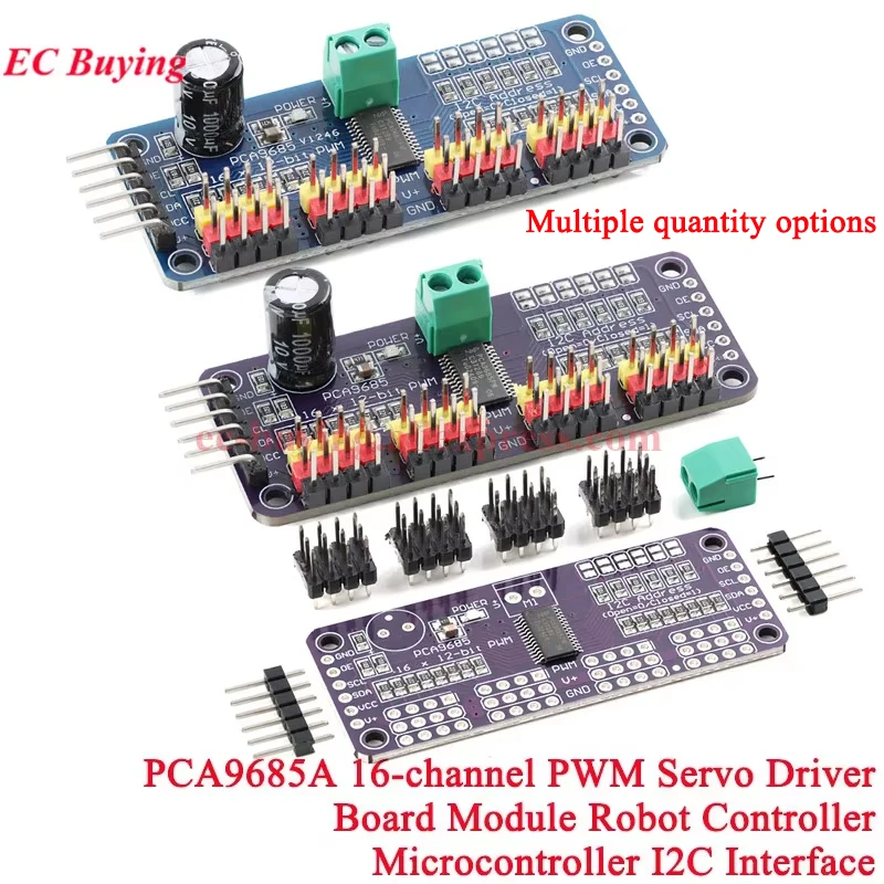 1-10 Uds PCA9685 PCA9685A PCA9685PW 16 canales 12 bits PWM Servo Shield módulo controlador de Motor interfaz I2C para Arduino Raspberry Pi