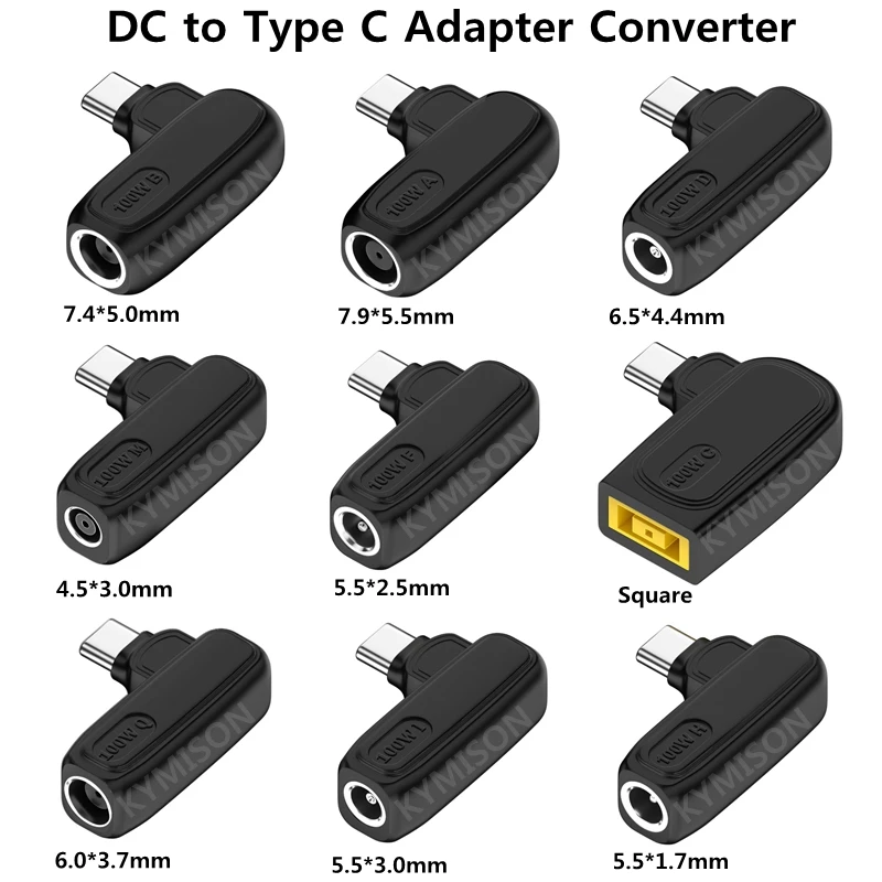 Cargador Universal para ordenador portátil de 65W y 100W CC a USB C tipo C PD, adaptador de corriente, convertidor de conector para MacBook, Xiaomi y Samsung