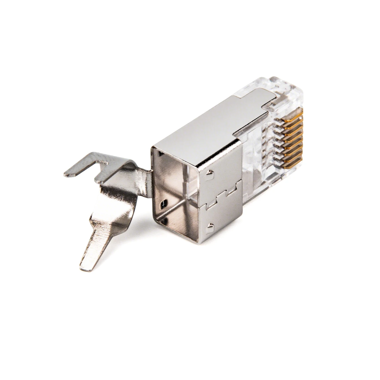 Enchufes de red Linkwylan Cat8 (enchufe RJ45 + barra de carga + arranque) Conector modular de paso STP orificios de 1,6 mm para cables trenzados sólidos - imagen 4