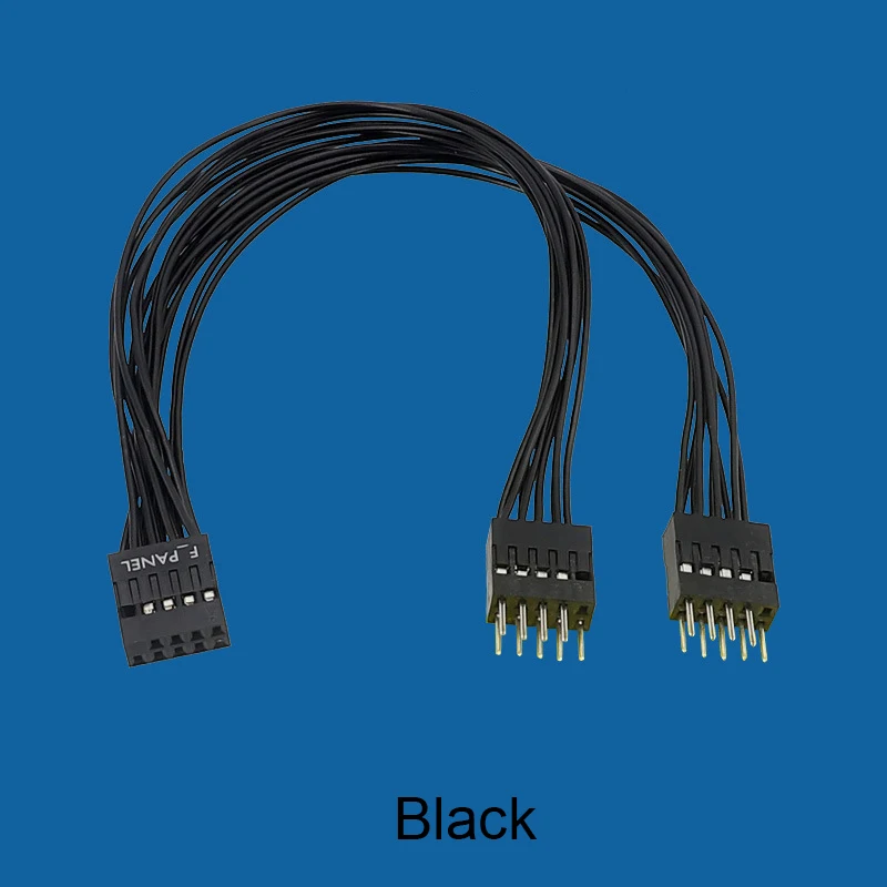 RGEEK 20cm 2,54mm F_PANEL puente único hembra a doble macho 10cm 9 pines para placa base de PC interruptor de alimentación reinicio disco duro HDD - imagen 5