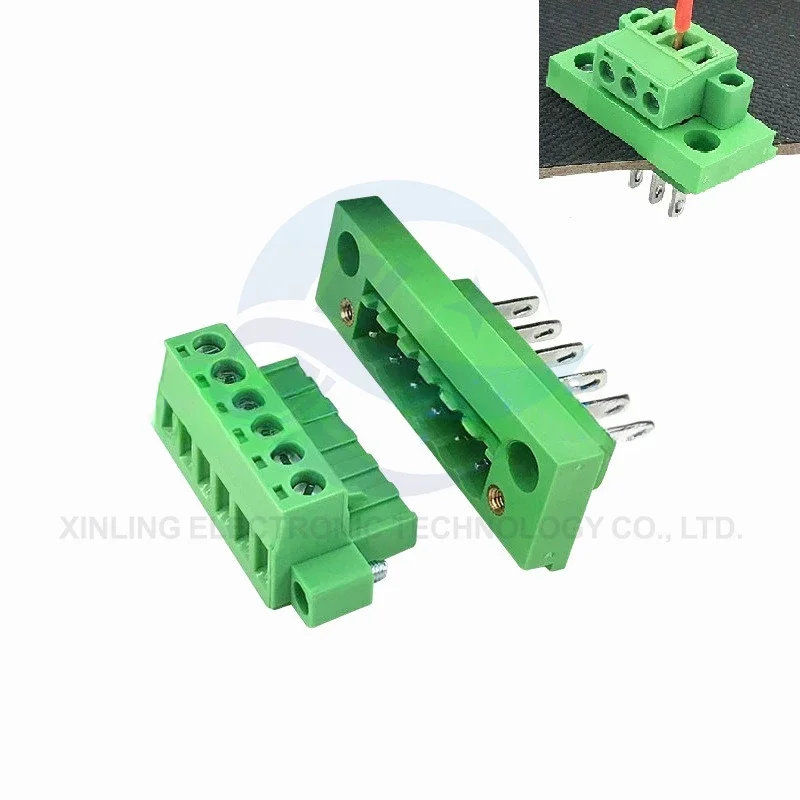 1 Juego de conector de Terminal de pared KF2EDGWB 5,08mm 2/3/4/5/6/7/8/9/10/12Pin, conector de paso de 5,08mm, bloque de terminales de tornillo Pcb - imagen 2