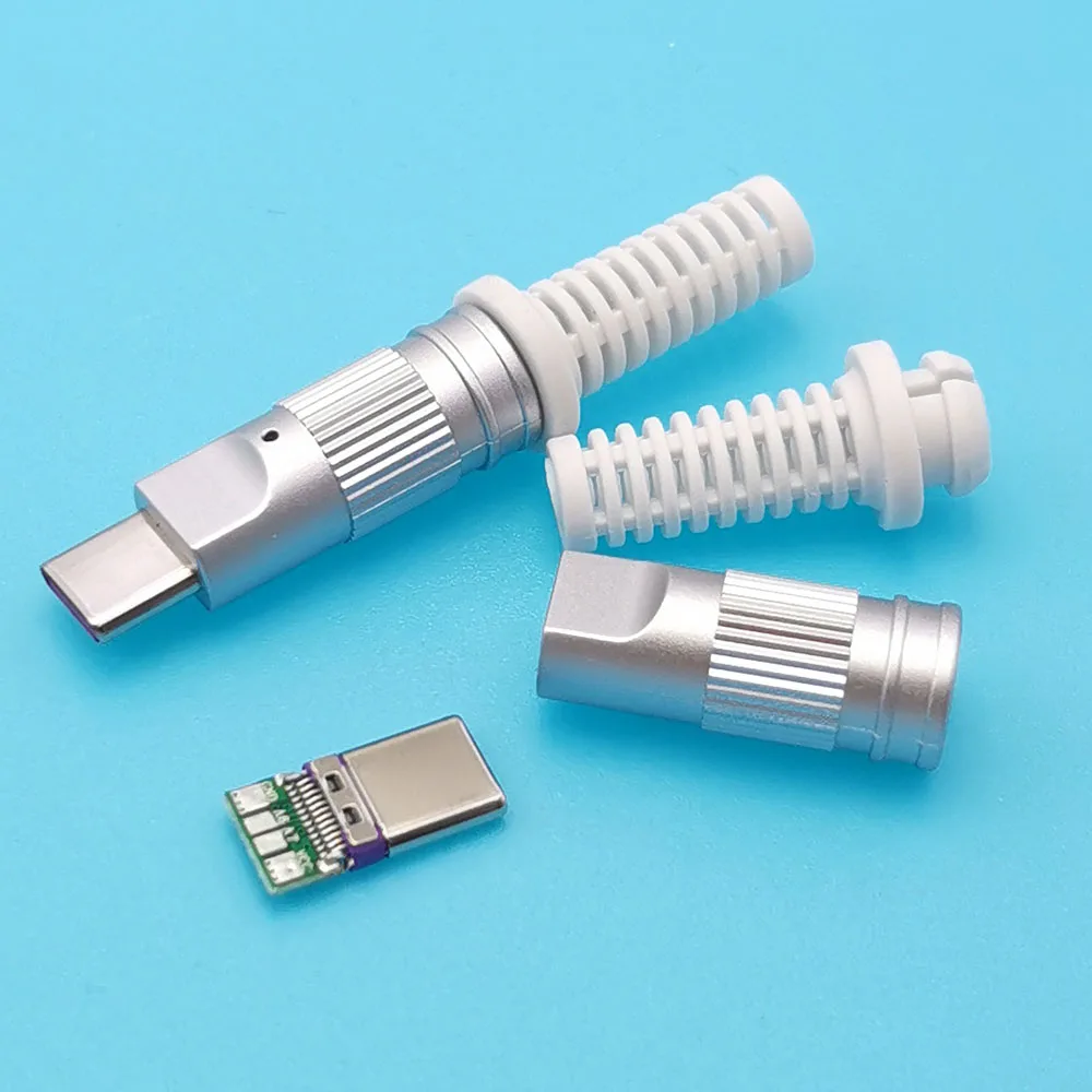 Conectores USB C 5A tipo C de carga rápida, conector macho de 24 pines, terminales eléctricos, soldadura, accesorios de Cable de datos DIY, 10 Uds. - imagen 2