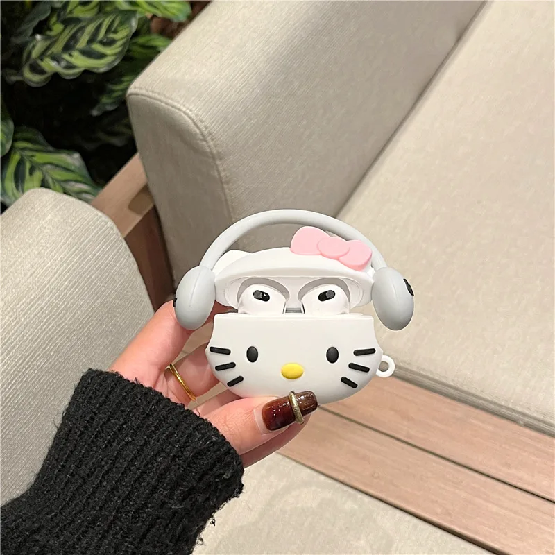 Funda de dibujos animados de Hello Kitty para Apple Airpods 1, 2, 3, funda para AirPods Pro Pro2 con gancho, accesorios para auriculares, caja para auriculares - imagen 5