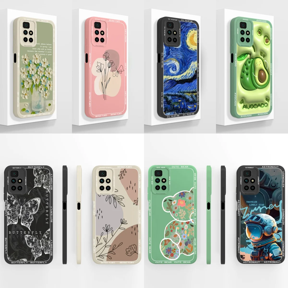 Pour Xiaomi Redmi 10 étui peinture à l'huile coques de téléphone pour Redmi10 4G 5G Silicone liquide souple Protection complète antichoc couverture arrière