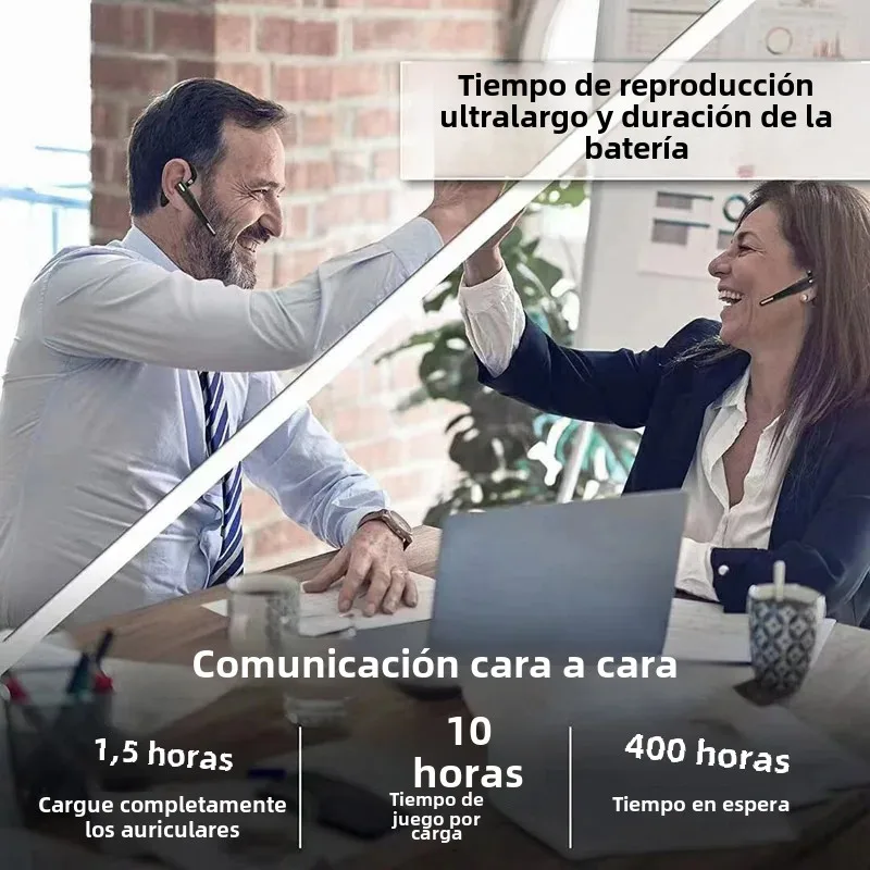 Auriculares inalámbricos Bluetooth con micrófono, Auriculares ENC con cancelación de ruido, Auriculares parlantes manos libres para conducir, Auriculares para negocios - imagen 4