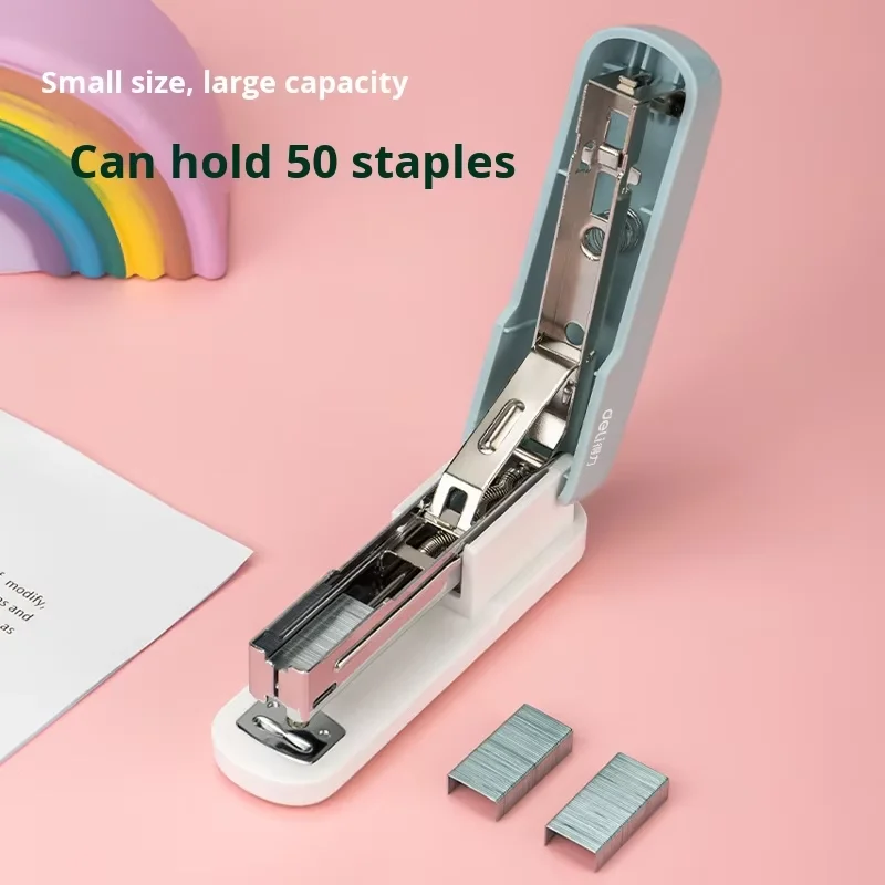 Mini grapadora de 20 hojas de papel de capacidad para estudiantes de metal, incluye grapas, grapadora estándar para escritorio, grapadora para aula y oficina - imagen 3