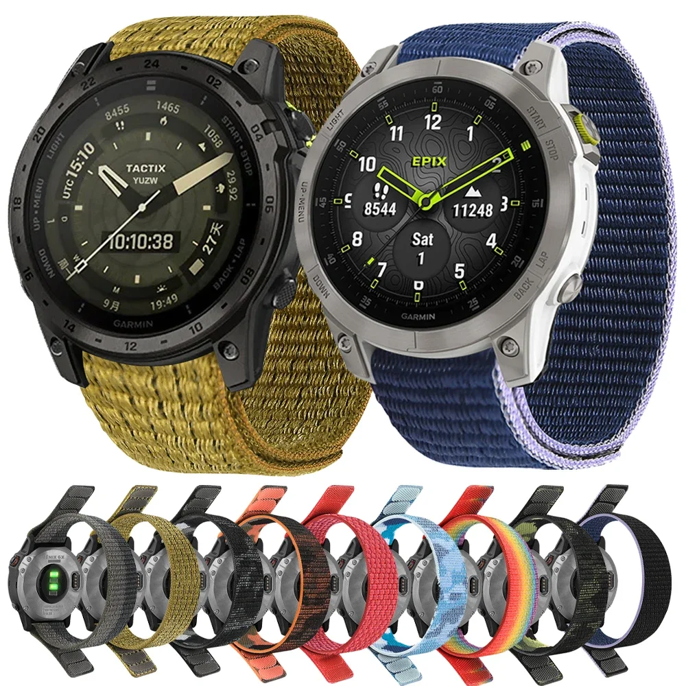 Correa de nailon QuickFit de 22mm y 26mm para Garmin Tactix 7 AMOLED Delta Bravo Band para Garmin Fenix 7X 6 PRO Epix correa de reloj trenzada