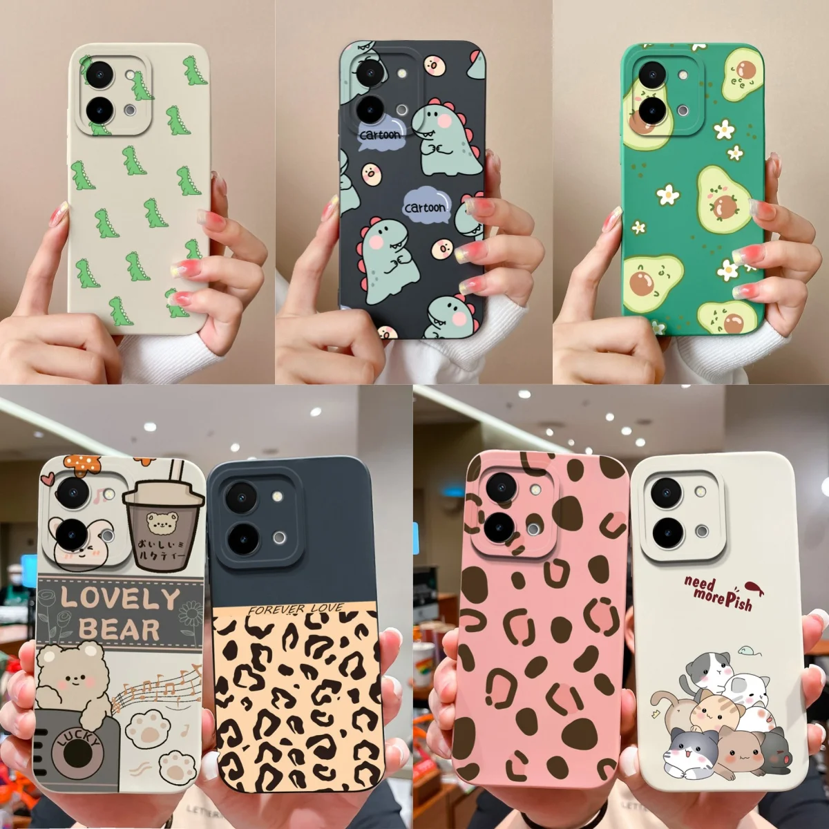 Funda de dibujos animados para Vivo Y28 4G 5G Y28S, Funda de protección completa Anti Choc, Carcasa de teléfono para Vivo Y 28, Funda bonita de silicona líquida suave