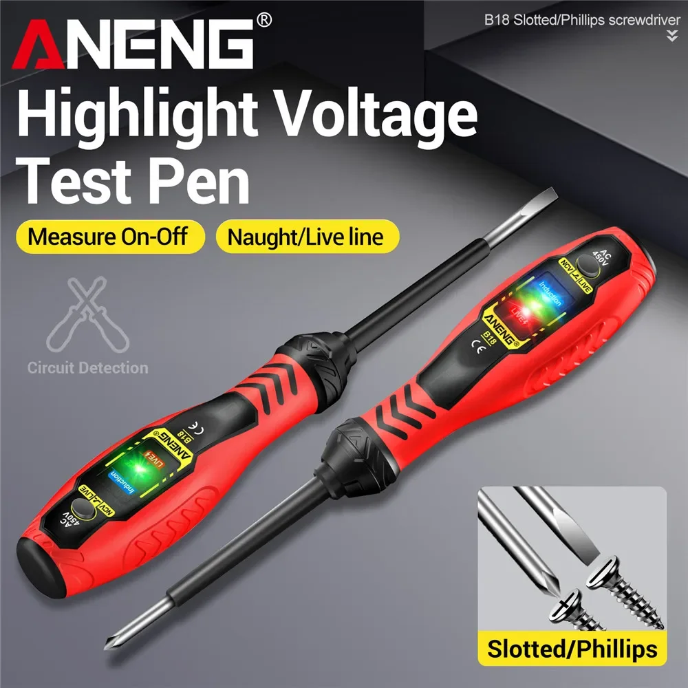 Multímetro de transmisión de voz ANENG PN102 +/B18, Kit de pluma de prueba de voltaje de resaltado, herramientas de electricista de inducción NCV sin contacto - imagen 4