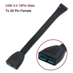 Cable de extensión USB 3,0, adaptador de extensión interno de 19/20 pines para placa base, conexión de conversión de extensión hembra a macho