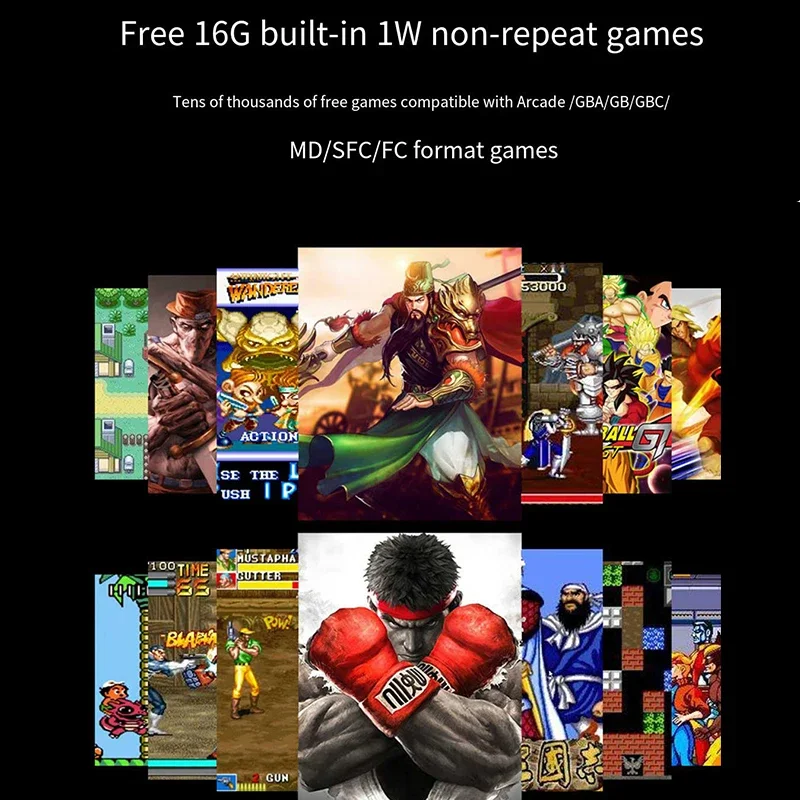 2025 NUEVA tarjeta de juego RS08 Retro Arcade 128G más de 30000 consolas de juegos Pantalla HD de 6,5 "soporte 10 simulaciones Video reproductores de juegos portátiles - imagen 5