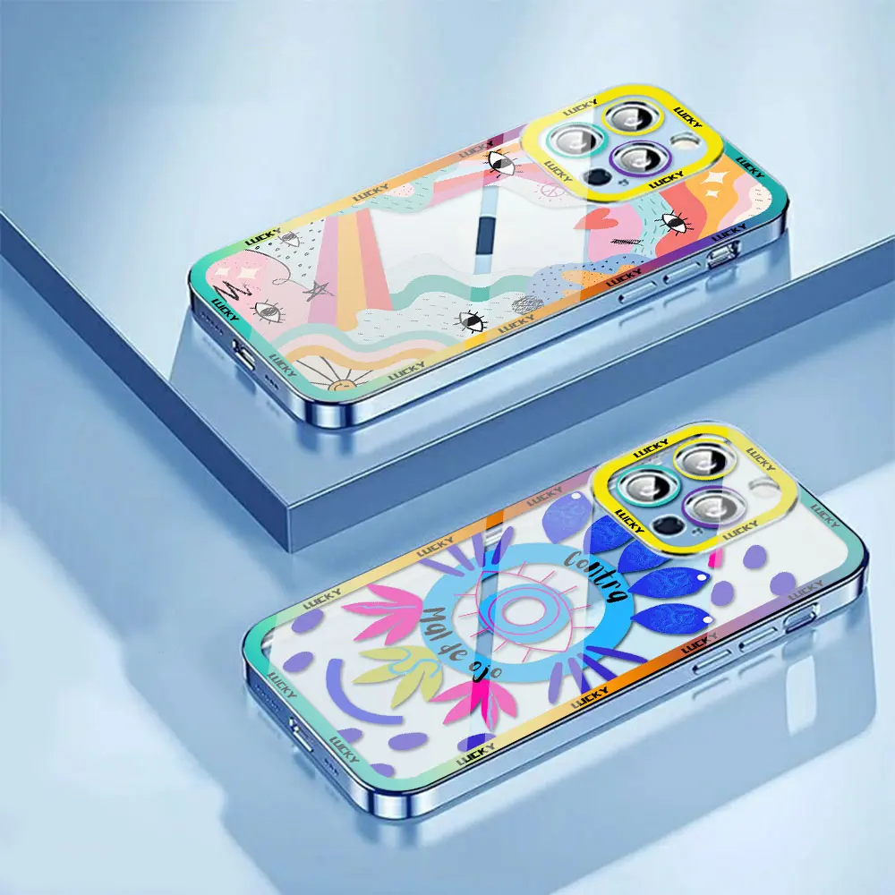 Funda de teléfono de ojo malvado azul de la suerte divertida, funda transparente para iPhone 16, 15, 14, 13, 12, 11, Mini Pro Max, X, XR, XSMax, 7, 8 Plus, SE20 - imagen 4