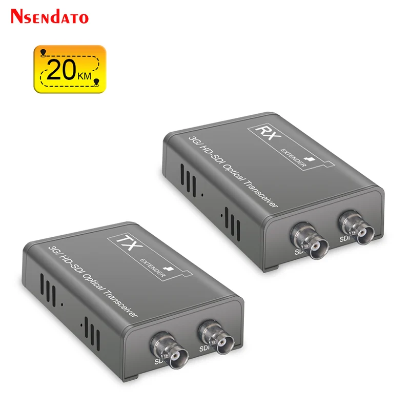 Extensor SDI fibra óptica 1080P 3G, salidas duales monitor compacto
