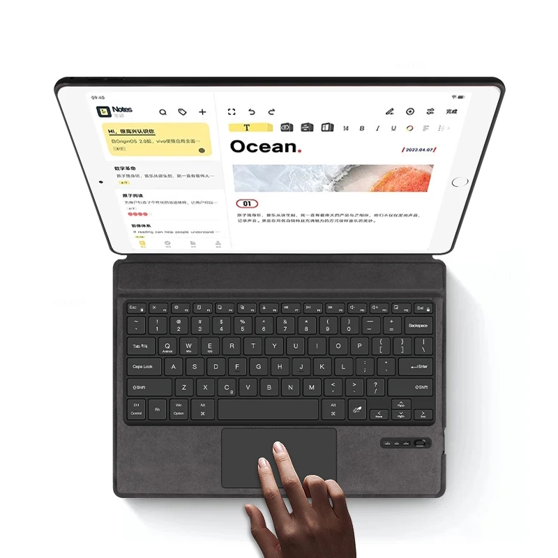 AJIUYU-teclado mágico para iPad Pro, funda protectora inteligente de 12,9 pulgadas, 2015, 2017, 1ª y 2ª generación, A1584, A1652, A1670, A1671, A1821 - imagen 4