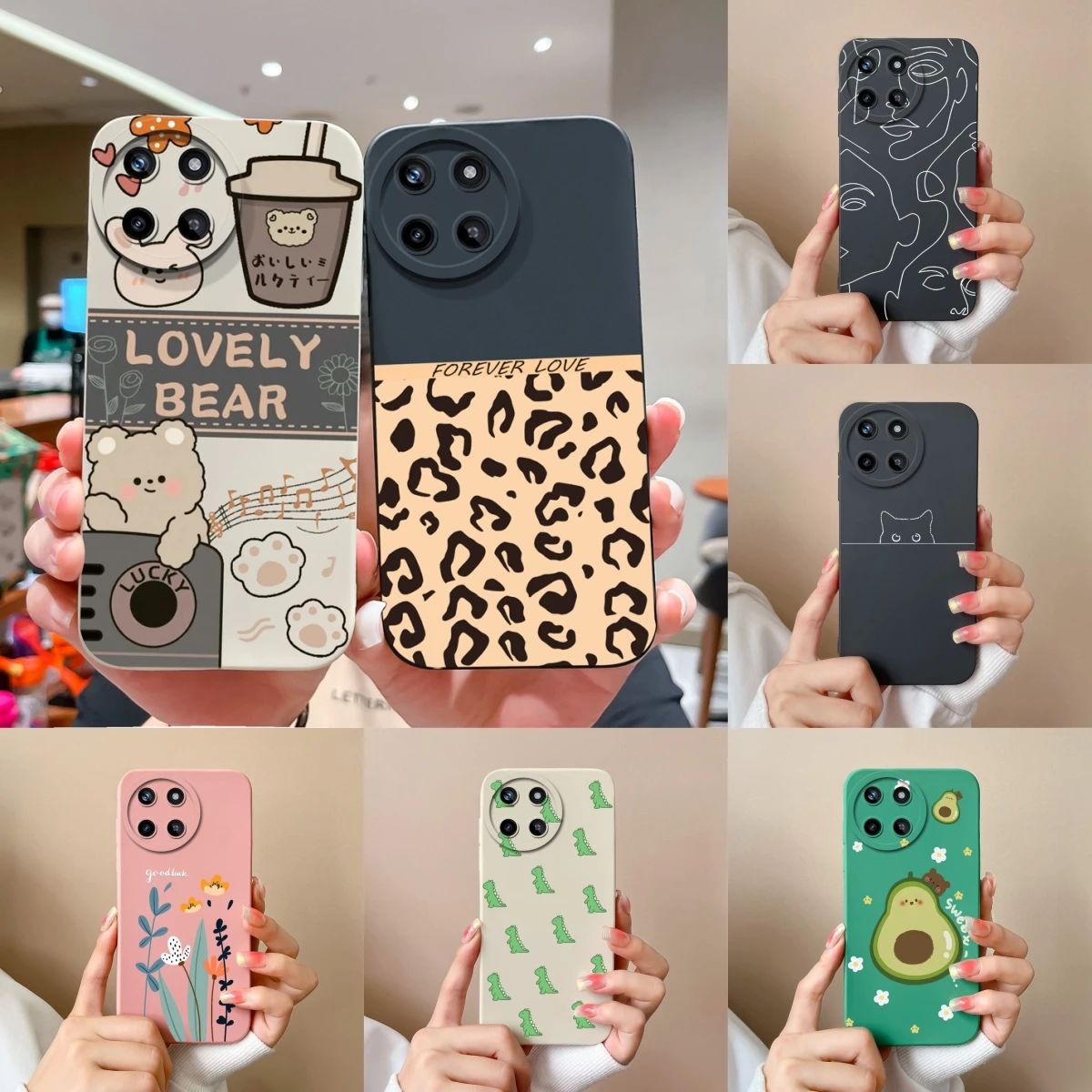 Funda para Realme 11 Pro Plus Bear, cubierta completa, silicona líquida suave a prueba de golpes, parachoques para Realme11 4G 5G 11Pro + Capa Funda