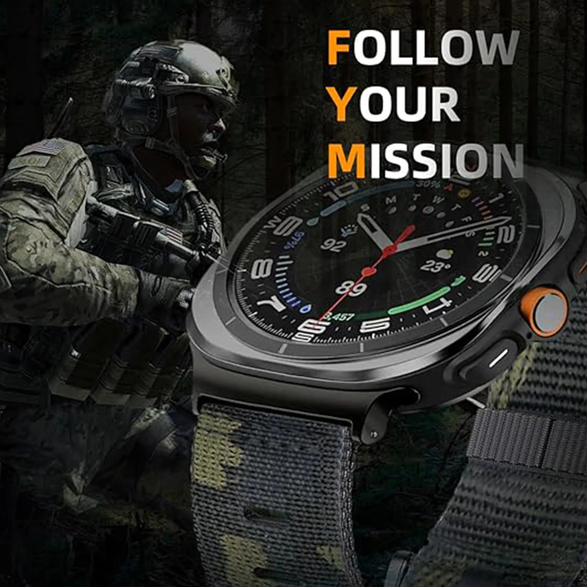 Pulsera para Samsung Galaxy Watch Ultra Correa 47mm accesorios pulsera deportiva de nailon banda de nailon resistente Galaxy watch 7 ultra Band - imagen 2