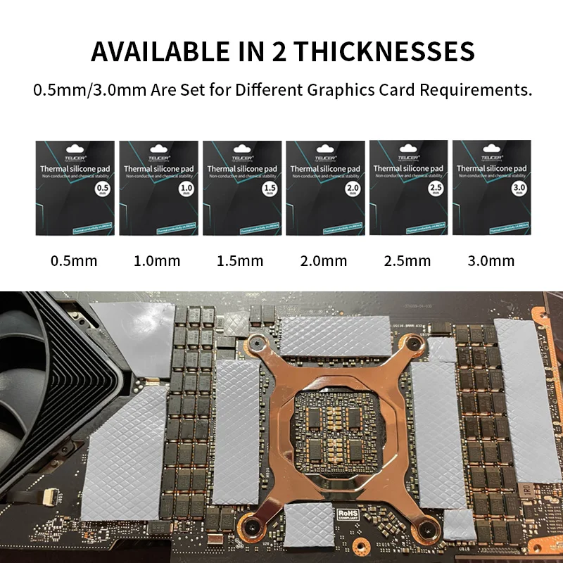 TEUCER 14,8 W/mk almohadilla térmica conductora de calor ordenador portátil GPU tarjeta VGA CPU disipador de calor refrigeración hoja de grasa de silicona conductora - imagen 5
