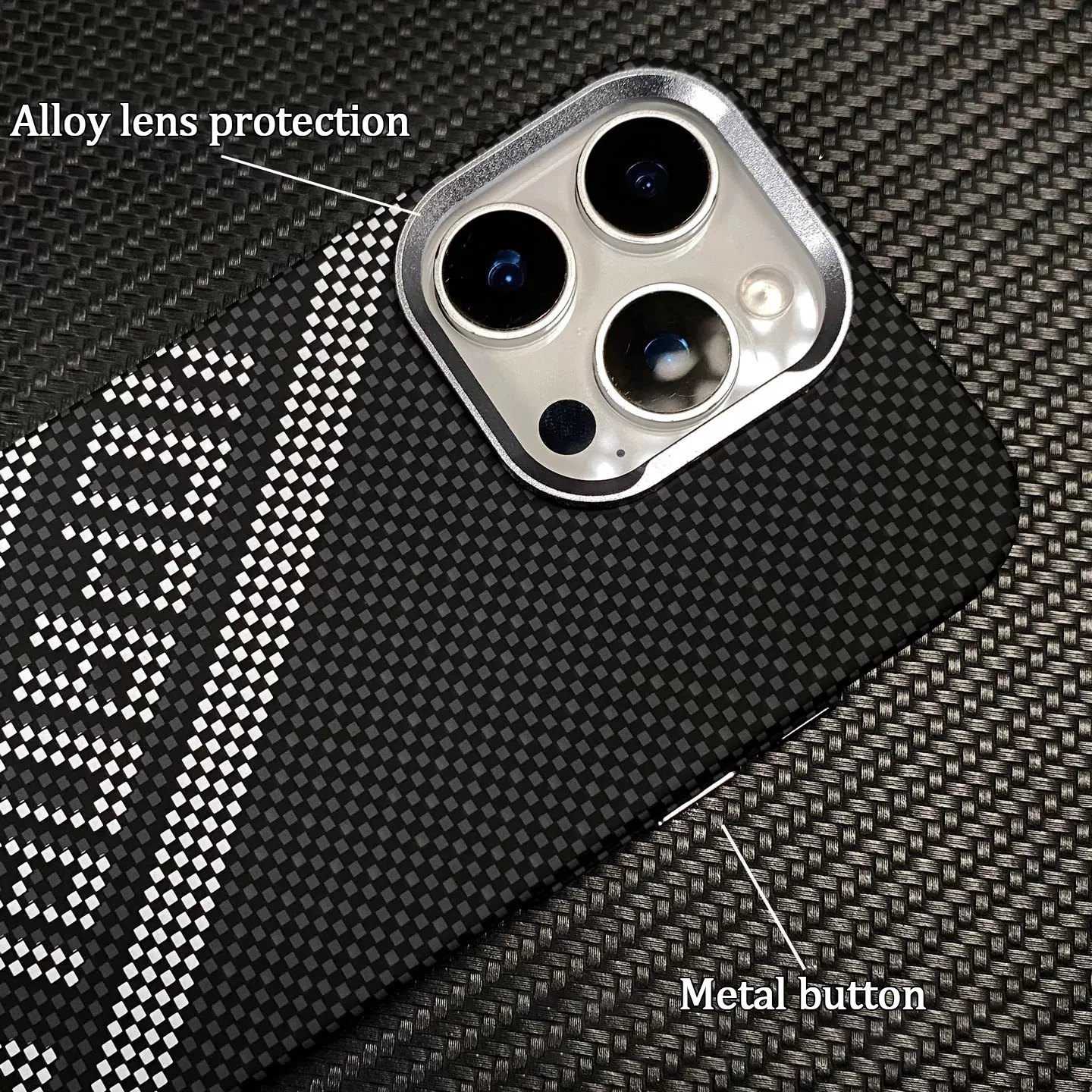 Para iPhone 17 16 15 Pro Max textura en relieve de fibra de carbono funda Magsafe carga inalámbrica magnética protección de lente de Metal cubierta dura - imagen 5