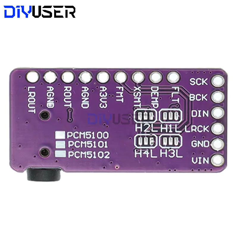 Interfaz DIYUSER I2S PCM5102A decodificador DAC GY-PCM5102 reproductor I2S para Raspberry Pi placa de formato pHAT placa de Audio Digital PCM5102 - imagen 4