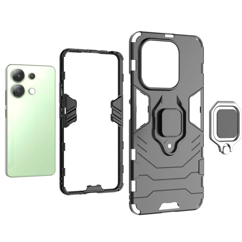 Funda protectora para Redmi Note 13, 4G, 11, 12, 13 Pro Plus, 5G, armadura dura, anillo de dedo, parachoques para Redmi 13C, 12C - imagen 5