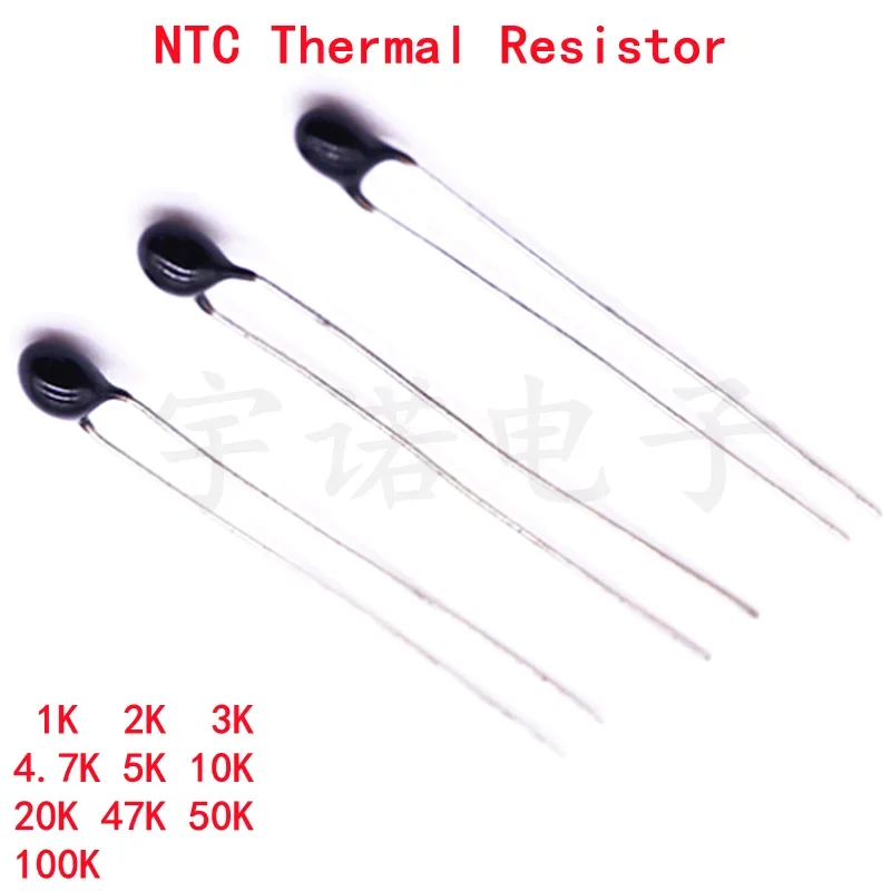 10 Uds MF52AT MF52 B 3950 resistencia térmica termistor NTC 1K-100K 5% 1K 2K 3K 4,7 K 5K 10K 20K 47K 50K 100K