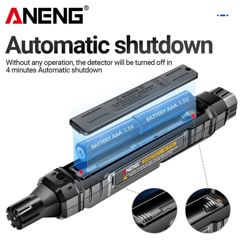 ANENG GN805 Detector de Gas Combustible analizador de Gas medidor de fuga de Gas 50 ~ 10000PPM alarma de sonido ambiental múltiple detectable - imagen 5