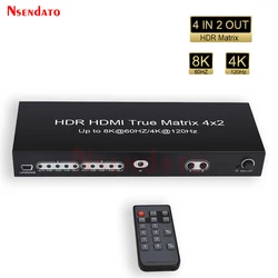 Conmutador HDMI 2.1 Matrix 8K con HDR Dolby Vision Audio Óptico
