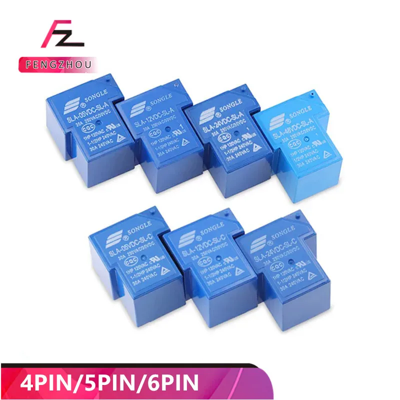 1 Uds 100% nuevo relé de potencia SLA-05VDC-SL-A SLA-12VDC-SL-A SLA-24VDC-SL-A -C T90 30A 4/5/6PIN 5V 12V 24V 48V relé de tiempo - imagen 2