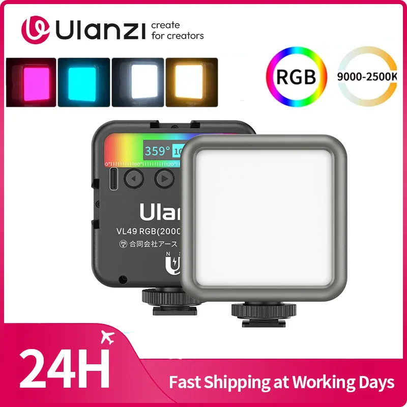 Ulanzi VL49 Mini RGB LED luz de vídeo 2700K-9000K en la cámara luz de relleno fotografía iluminación bolsillo Live Tiktok Vlog lámpara de luz - imagen 2