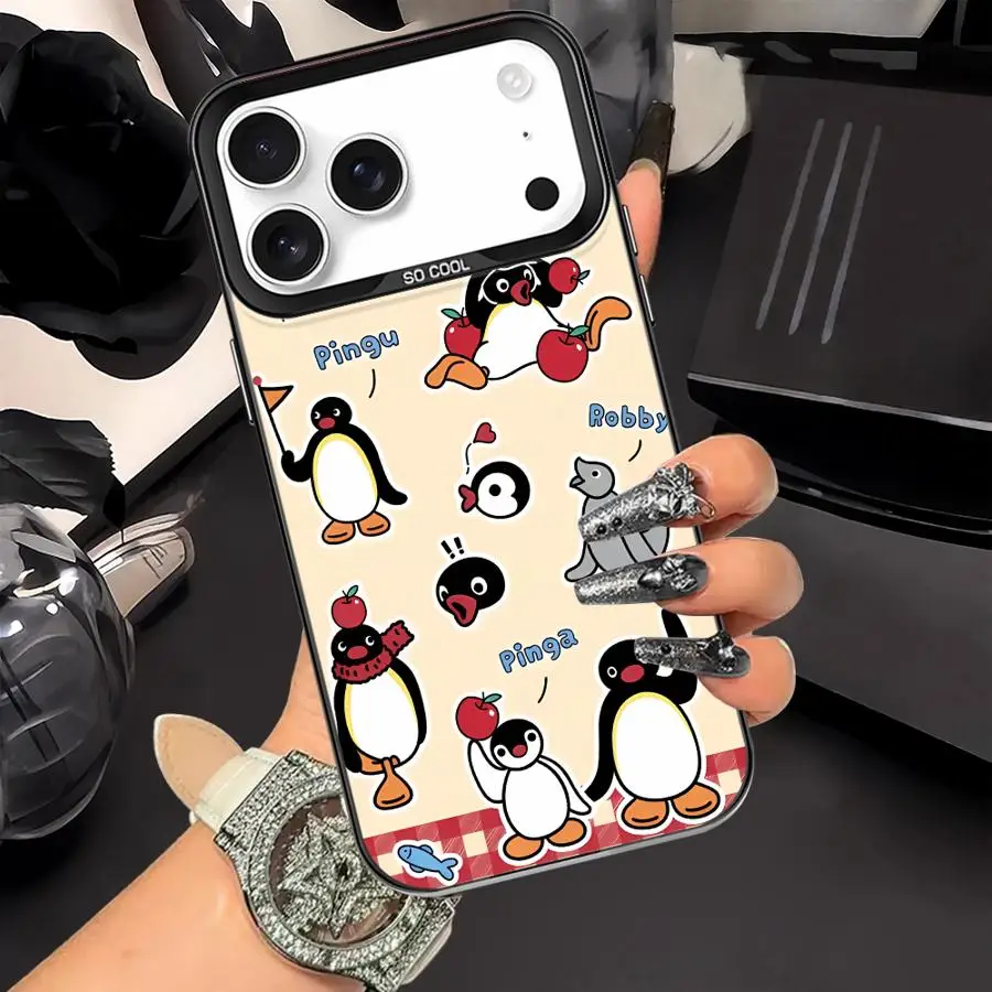 Hot Ins Cute Cartoon P-ingu funda trasera para teléfono para iPhone 12 14 16e 15 Plus 11 17Air XS XR 13 16 17 Pro Max - imagen 5