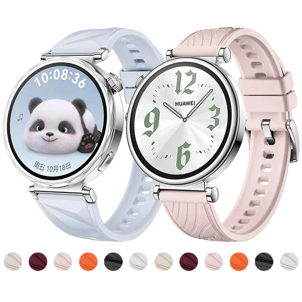 Correa de muñeca de silicona para mujer de 18mm para Huawei Watch GT4 GT 5 Pro, banda de 41mm y 42mm para reloj inteligente Garmin Forerunner 265S 255S