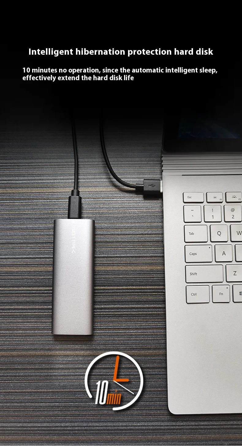 Caja metálica M2 SSD protocolo PCle NVMe 10Gbps M.2 a USB tipo C 3,2 Gen 2 carcasa externa NVMe portátil SSD Box 2280 ordenador - imagen 5