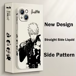 Funda de teléfono Anime Blue Exorcist para Apple iPhone 15 14 13 12 11 Pro Max Plus 8 7 SE cubierta de capa de cuerda izquierda líquida