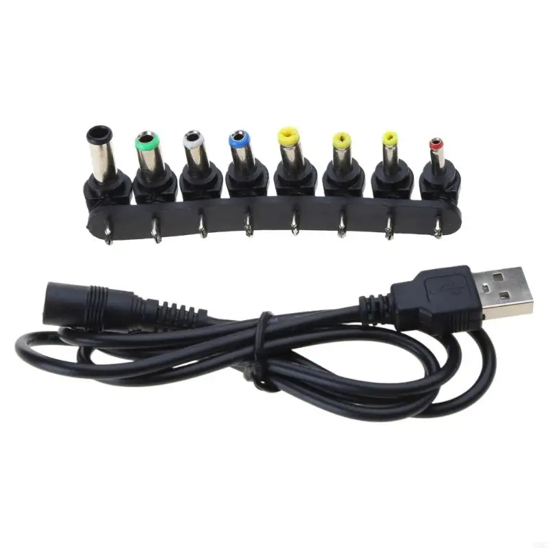 J1HC USB a DC5.5x2.5 Conectores orificio redondo Cable Convertidor USB5V DC9/12V Cable refuerzo - imagen 4