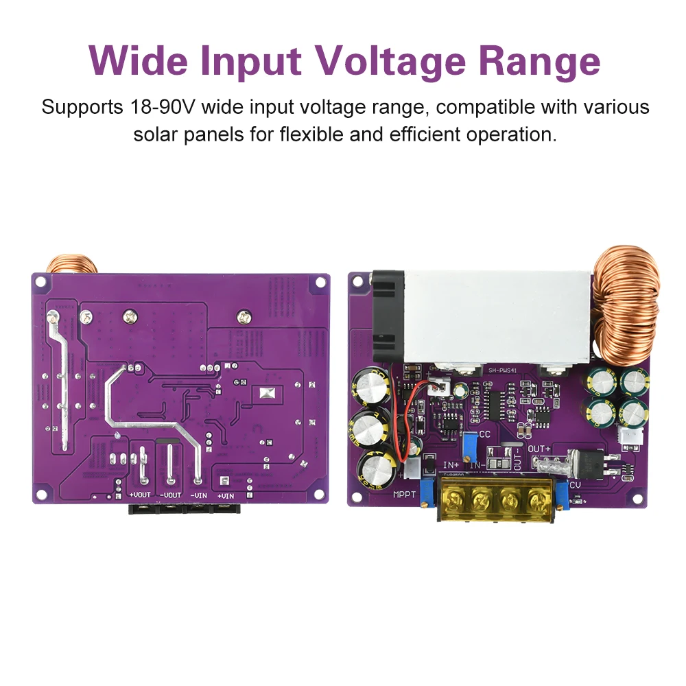 Módulo reductor ajustable DC 18-90V 800W controlador de carga Solar MPPT 0-25A convertidor Buck DC-DC para baterías de iones de litio - imagen 5