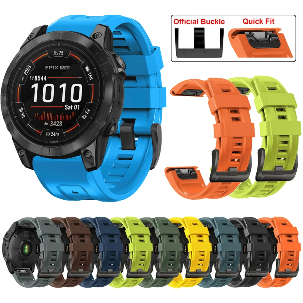 Correa de silicona QuickFit de 22mm y 26mm para Garmin Fenix 6XPro 5XPlus/Epix Gen 2 7X Pro TACTIX DELTA instinto 2X - imagen 2