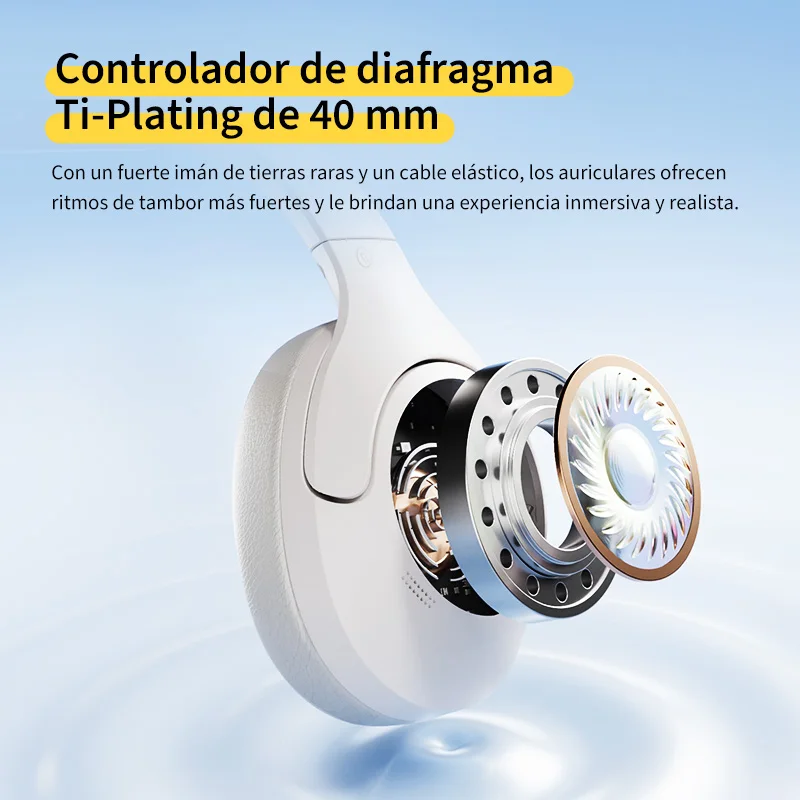 QCY-auriculares inalámbricos H3 Lite ANC, cascos por encima de la oreja con Bluetooth 5,3, cancelación activa de ruido, controlador de 40mm, sonido HiFi - imagen 4