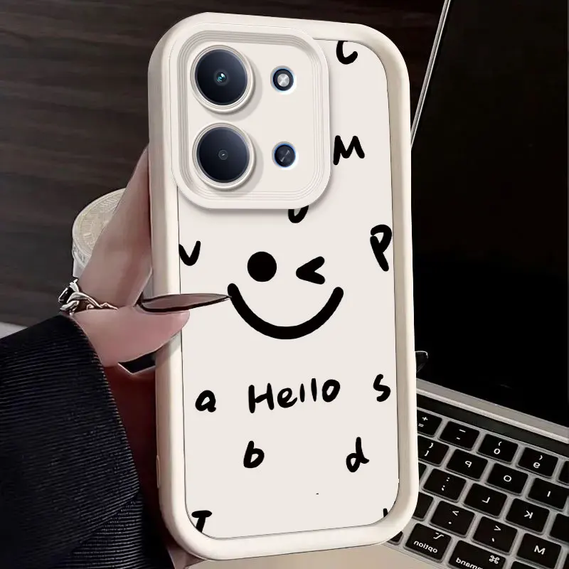Para Redmi 15C 4G Redmi15C 6,78 "2025 funda para Redmi 15 4G 5G funda protectora de silicona suave letra graffiti Smiley Face funda de teléfono - imagen 3
