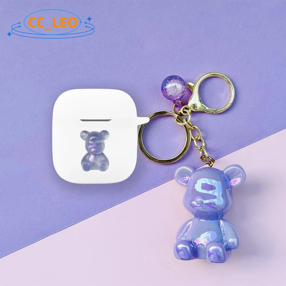 Para OPPO Enco Buds3 funda lindo Piggy Panda llavero colgante dibujos animados funda suave de silicona OPPO Enco Buds3 funda protectora - imagen 5