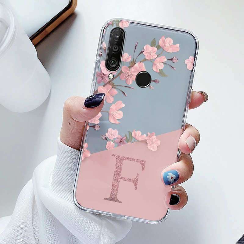 Para Huawei P30 P30 Lite P30 Pro Funda suave delgada de lujo A-Z letra contraportada Funda transparente Para Huawei P30 carcasa transparente - imagen 4