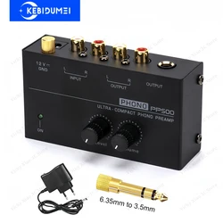 Preamplificador Phono con Control de Volumen, Entrada RCA y Salida TRS
