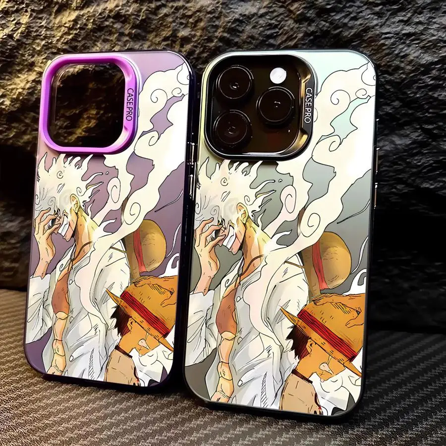 Funda de teléfono para iPhone 11 12 14 16e 16Pro 15 14Pro XS MAX 13 Pro MAX XR Soft Shell O-One PiecesS Luffy 5 Gear - imagen 2